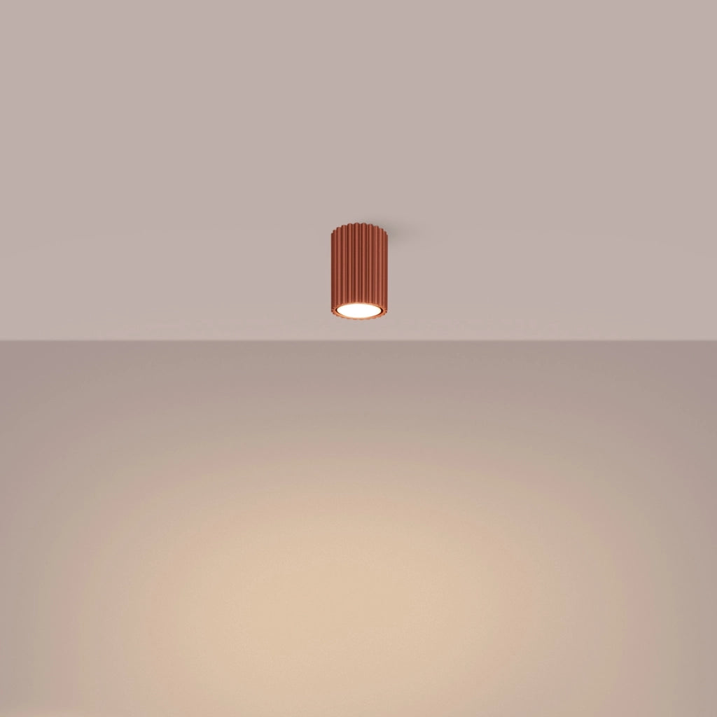Lampada da soffitto KARBON 10 rosso ocra