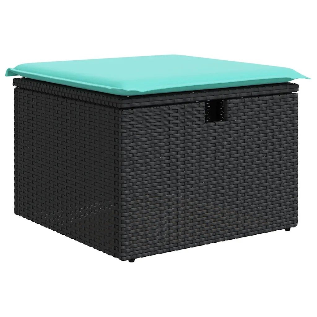 Set Divani da Giardino 4 pz con Cuscini Nero in Polyrattan 3325893