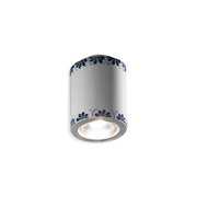 Plafoniera Classica Trieste Bianco Decorato Filo Marrone 1 Luce E14