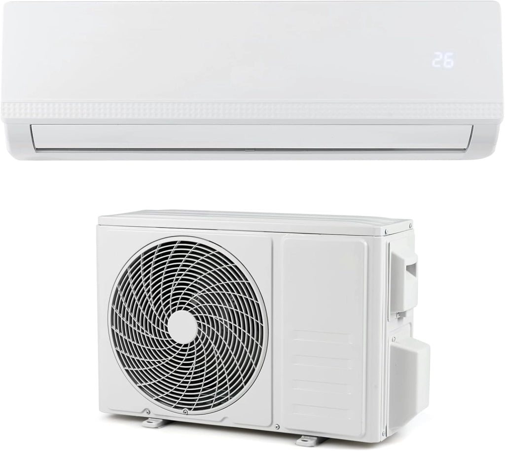 Split Condizionatore 9000 BTU Inverter R32 A++, Climatizzatore Eco, Riscaldamento/Raffreddamento/Deumidificazione, 7 Modalità, 8 Velocità del Ventilatore, Timer 24 Ore, Accessori Inclusi