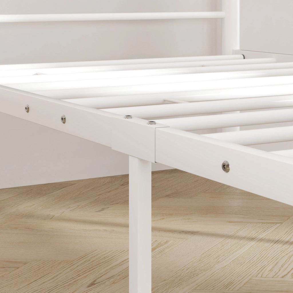 Letto singolo con testiera alta e contenitore ¨C Xylo ¨C Metallo bianco