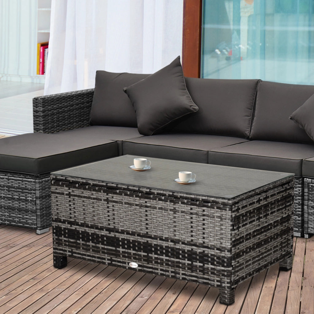 Tavolino da giardino ¨C Minimal ¨C Polyrattan grigio 85x50x39 cm