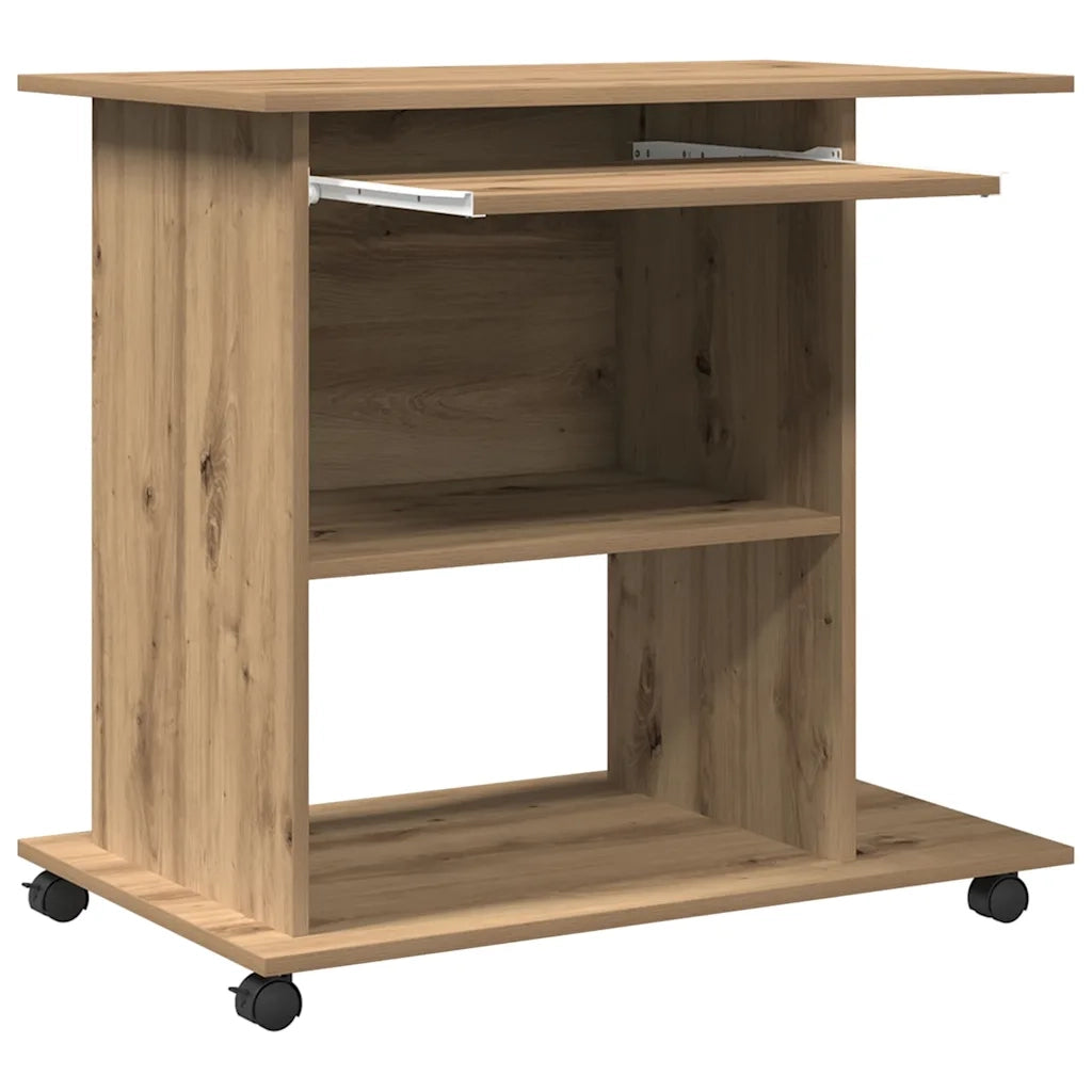 Scrivania | Tavolo da Ufficio Computer Rovere Artigianale Legno Multistrato
