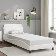 Giroletto-Struttura Letto Dover Bianco 90x200 cm in Similpelle