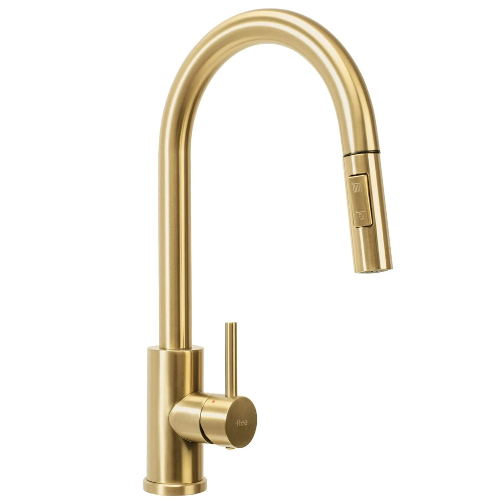 Lavello In Acciaio Liam Brush Gold con rubinetto da cucina