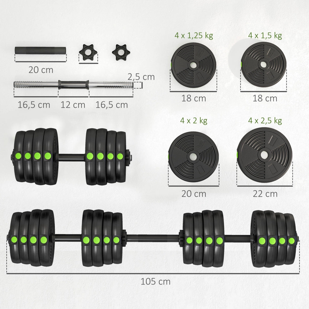 Manubri regolabili 2 in 1 ¨C Minimal ¨C 30 kg, con barre