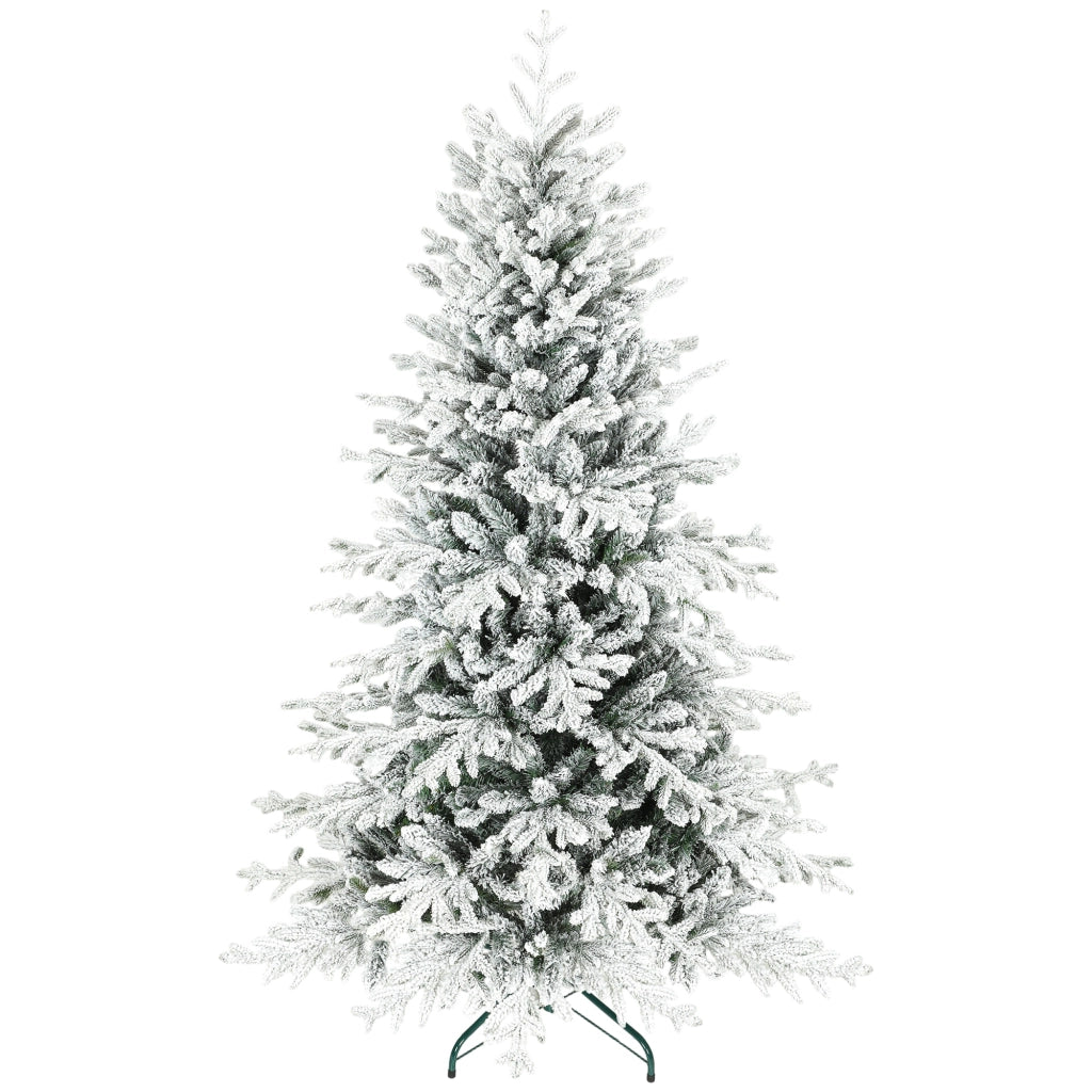Albero di Natale artificiale innevato ¨C Minimal ¨C 180 cm verde con supporto in metallo