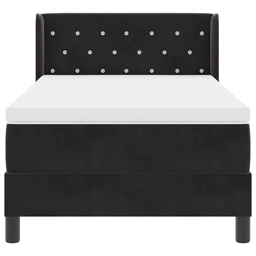 Letto a molle con testiera Nero 200 x 90 cm Velluto 3341398