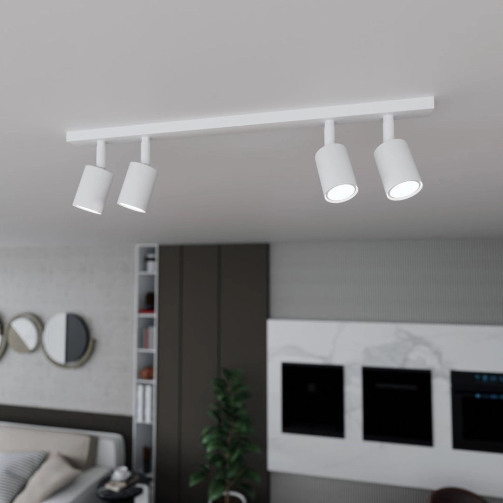 Plafoniera minimalista bianca 4 GU10 70cm Emibig Flash