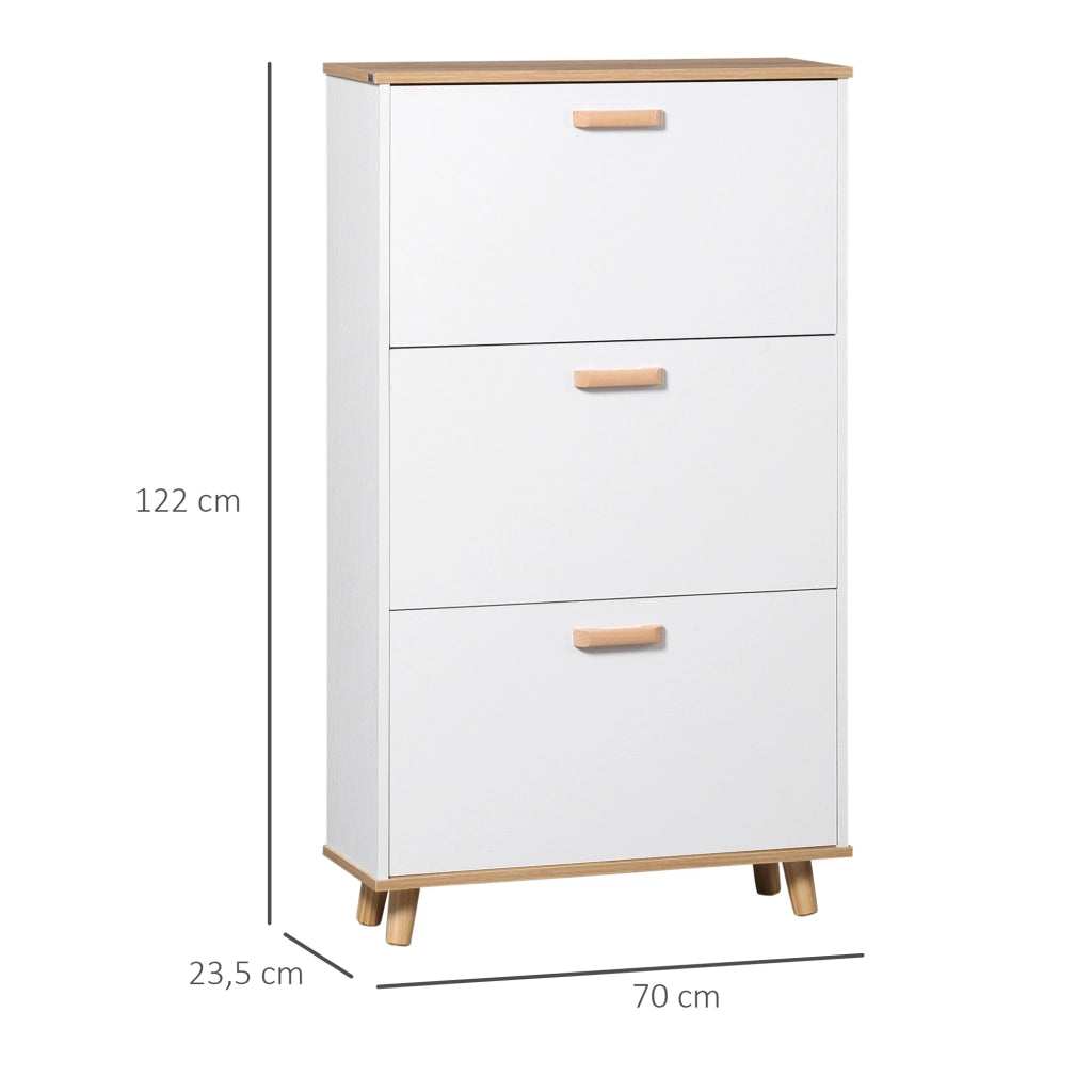 Scarpiera 3 Ante ¨C Minimal ¨C Bianco 70x23.5x122 cm