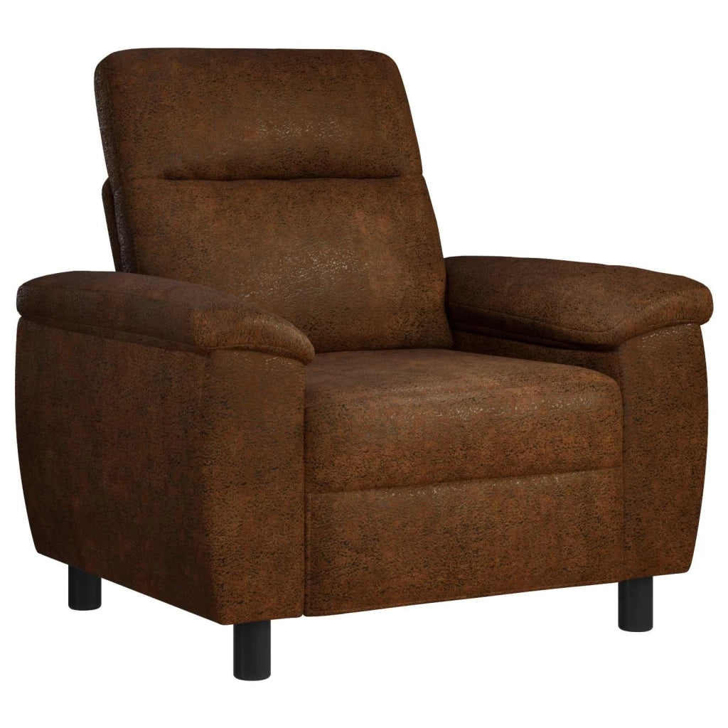 Set di divani 2 pcs Marrone Pelle Scamosciata Sintetica 3430639