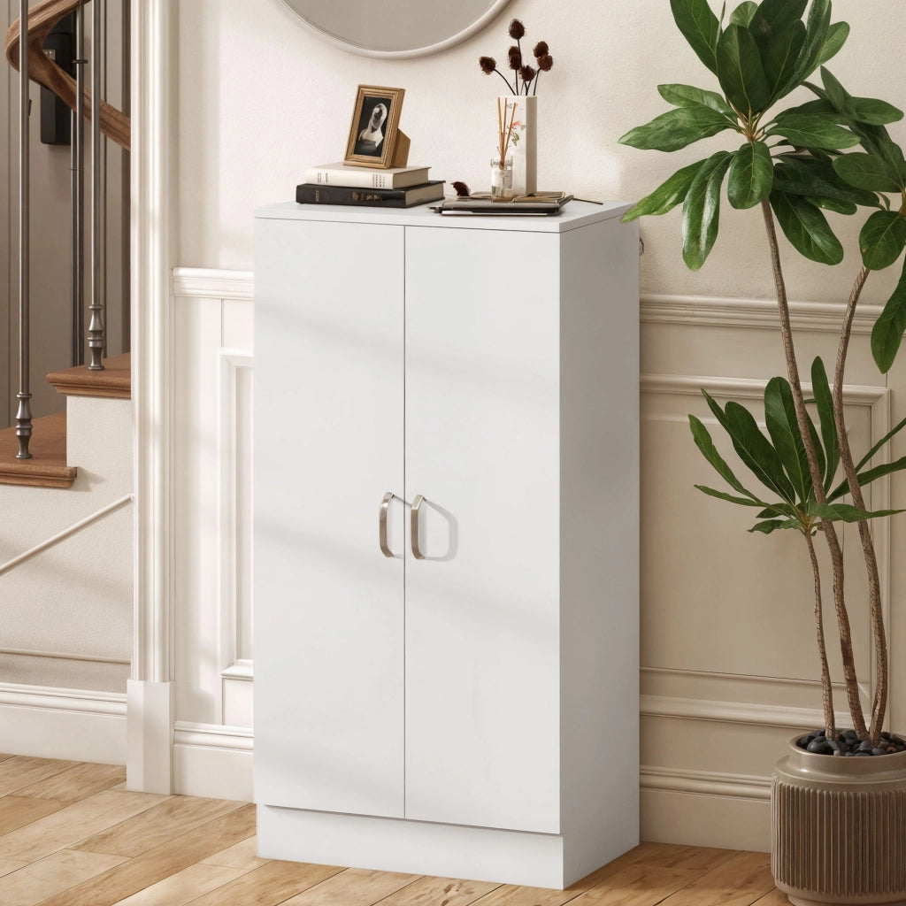 Scarpiera 14 paia con 6 ripiani regolabili e 2 ante ¨C Minimal ¨C Bianco