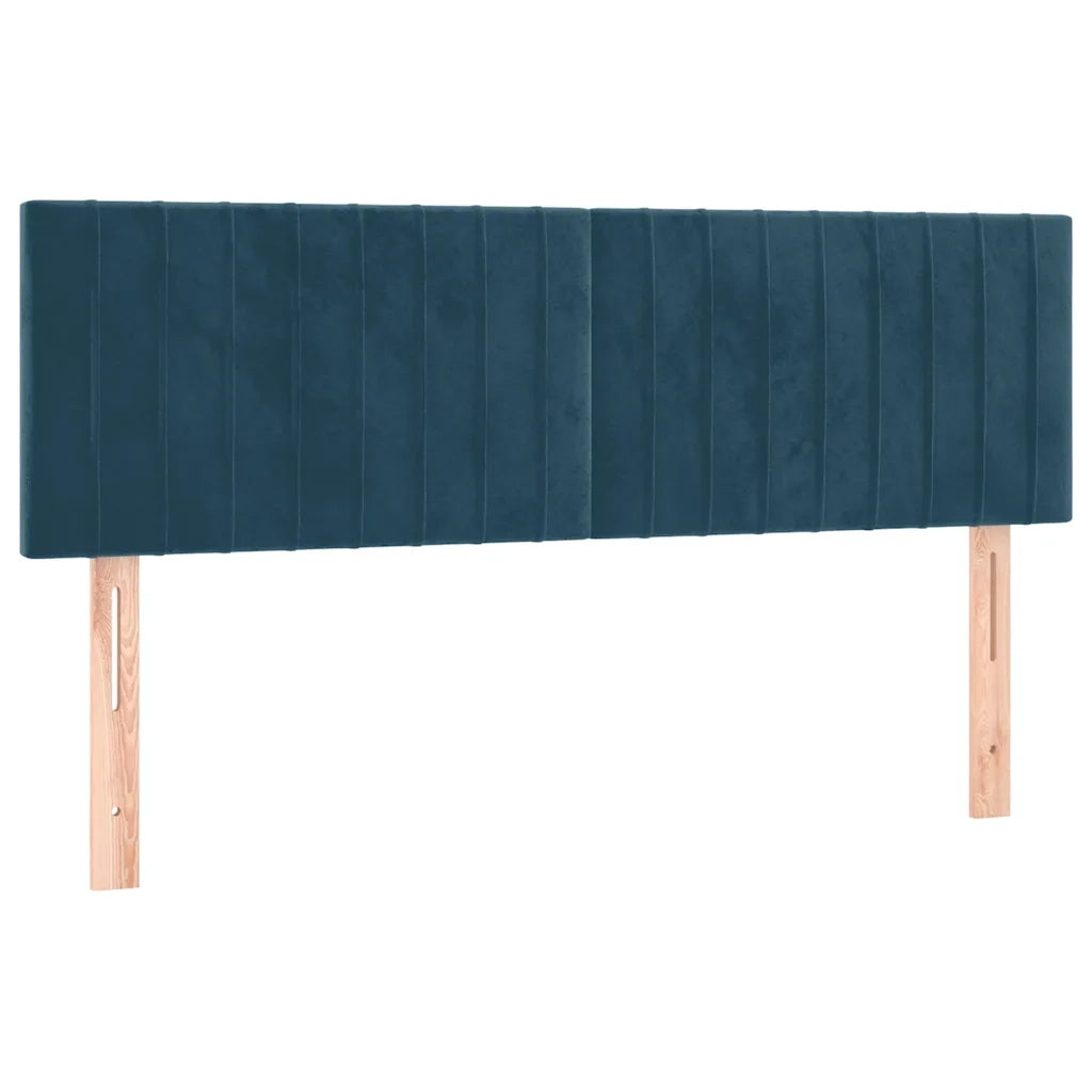 Giroletto a Molle con Materasso Blu Scuro 140x200 cm in Velluto 3141429