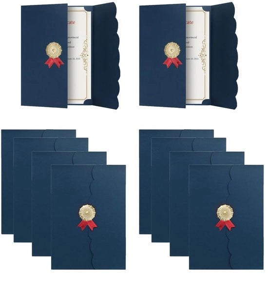 Map di certificazione A4 con 10 map custodia cartonata per documenti di diploma e certificati
