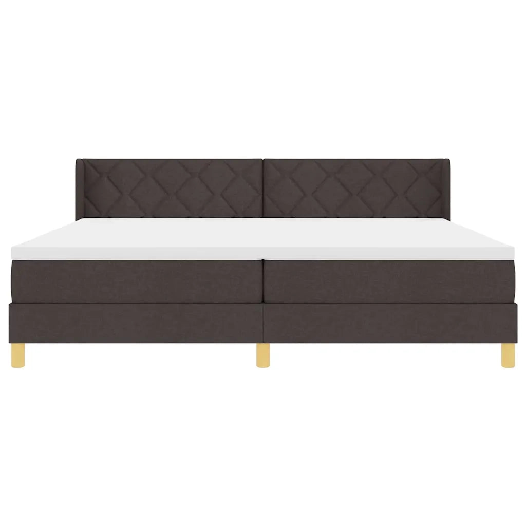 Letto a molle con materasso Marrone Scuro 200 x 200 cm Tessuto 3341380