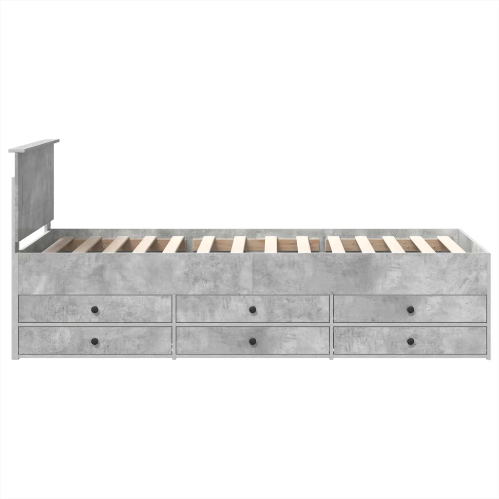 Daybed Grigio Cemento e Nero 70 x 190 cm Legno multistrato 3408539