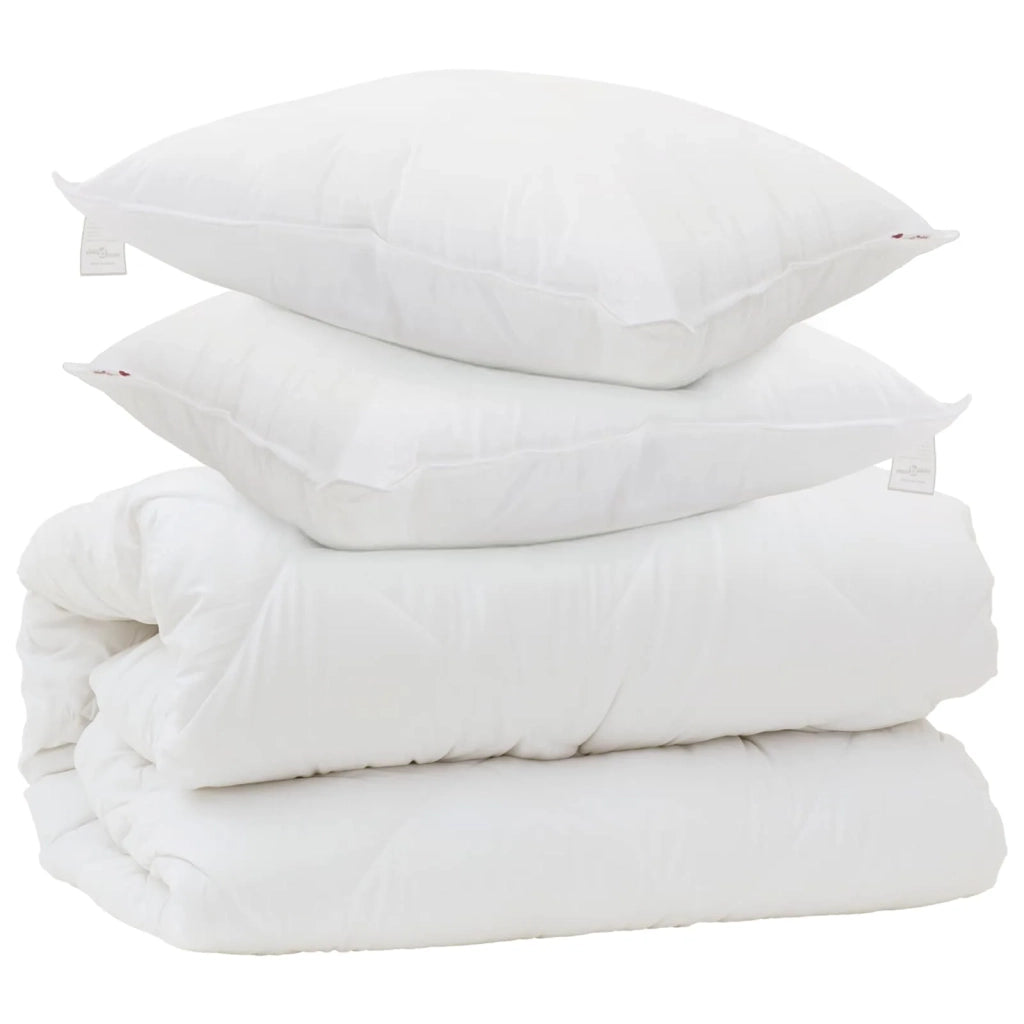 Piumone | Duvet con Cuscini con cuscino 3 pz Bianco Microfibra