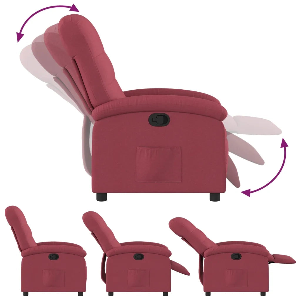 Poltrona Reclinabile in Tessuto Rosso Vino 371730