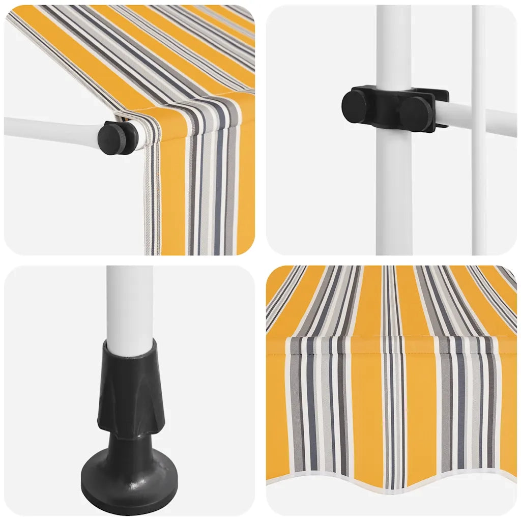 Tenda da Sole Retrattile Manuale 250 cm a Strisce Blu e Gialle 43227