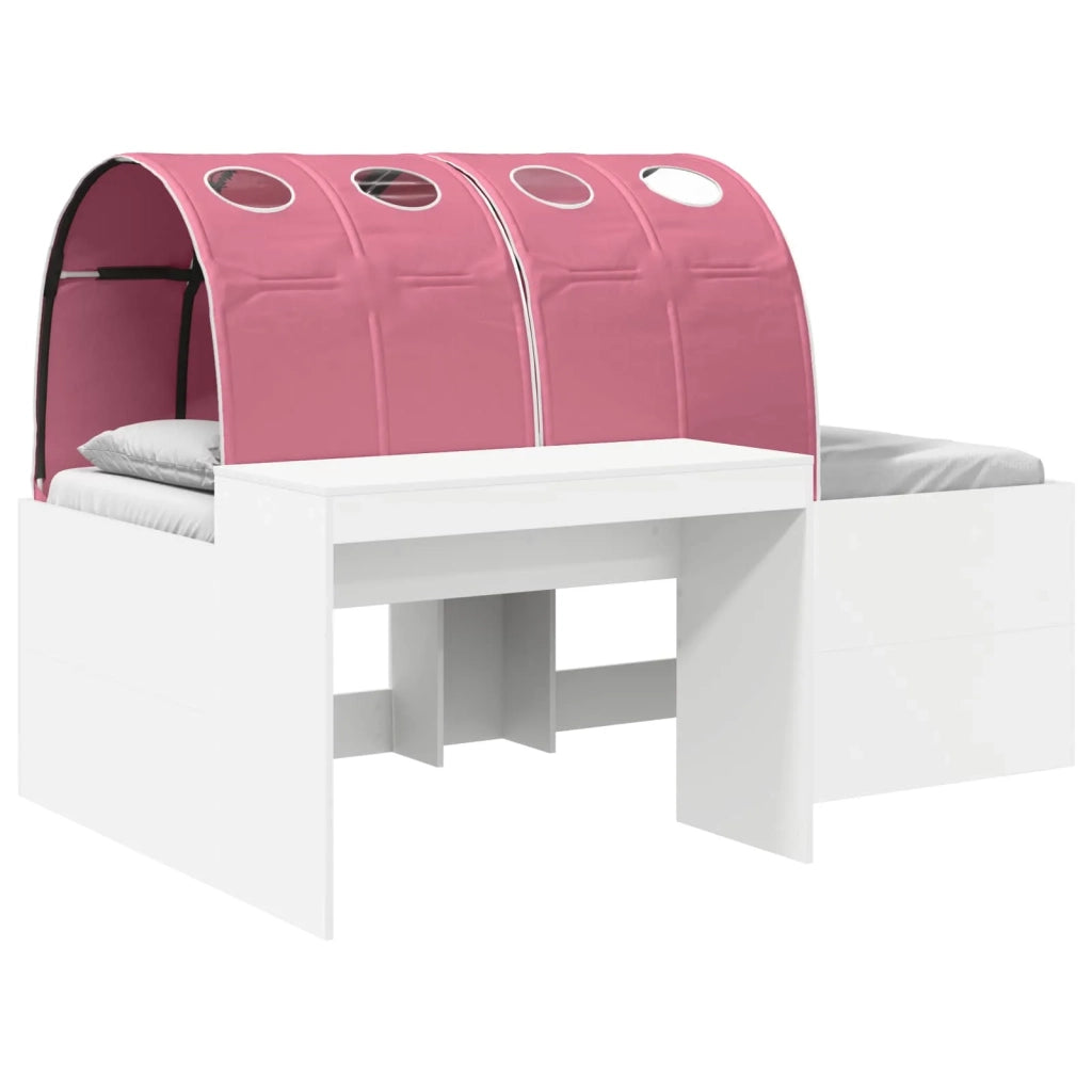 Letto con Tunnel 3 pz Bianco e Rosa Legno ingegnerizzato 3423668