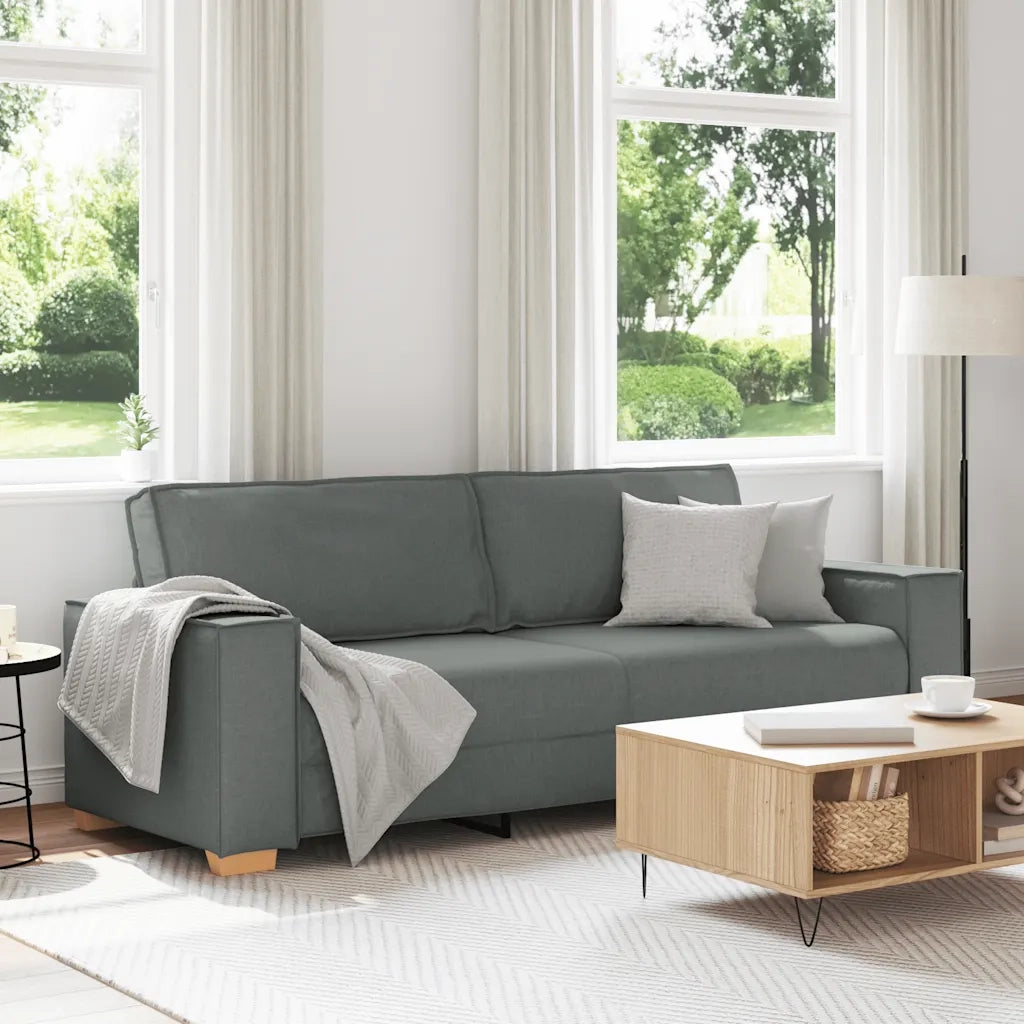 Divano a 3 posti Grigio scuro 220x78x84 cm in tessuto 4104991
