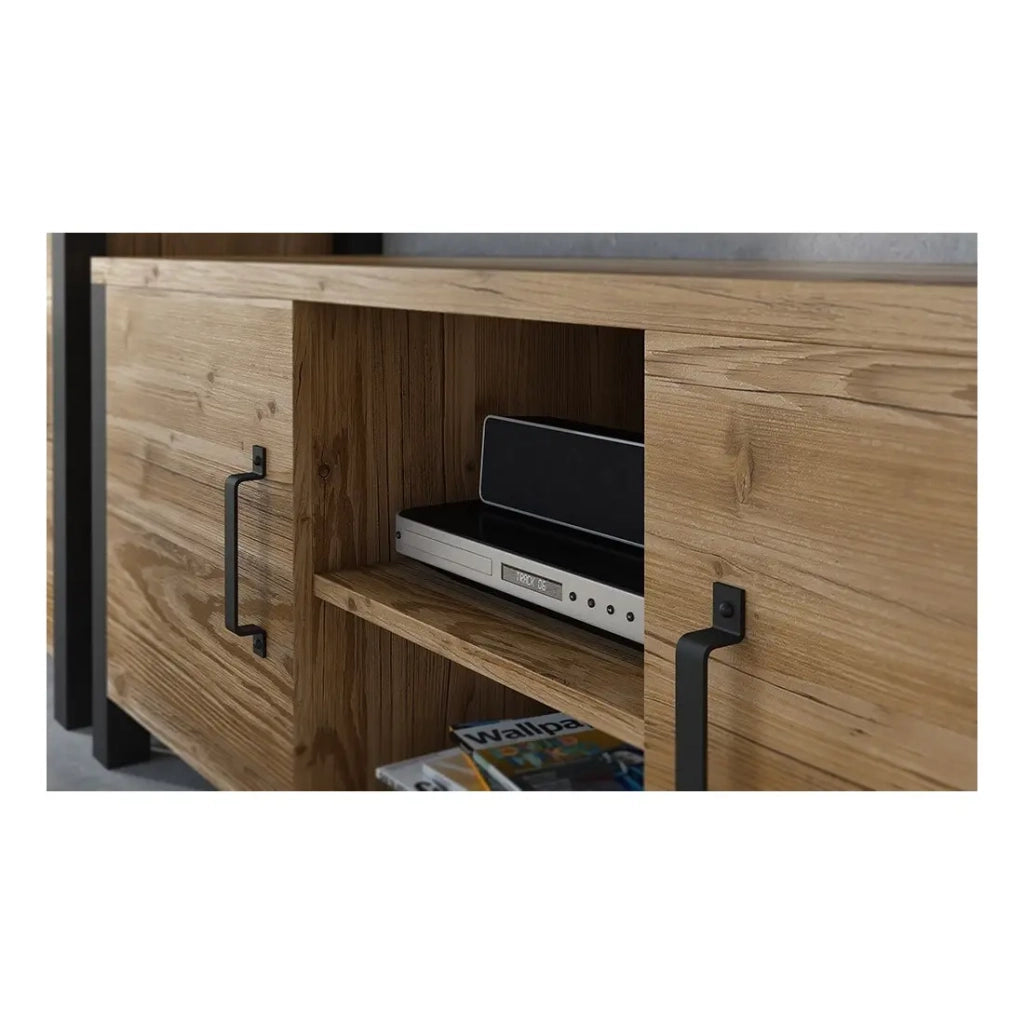 Mobile TV DARWIN - 150 cm in abete e nero opaco