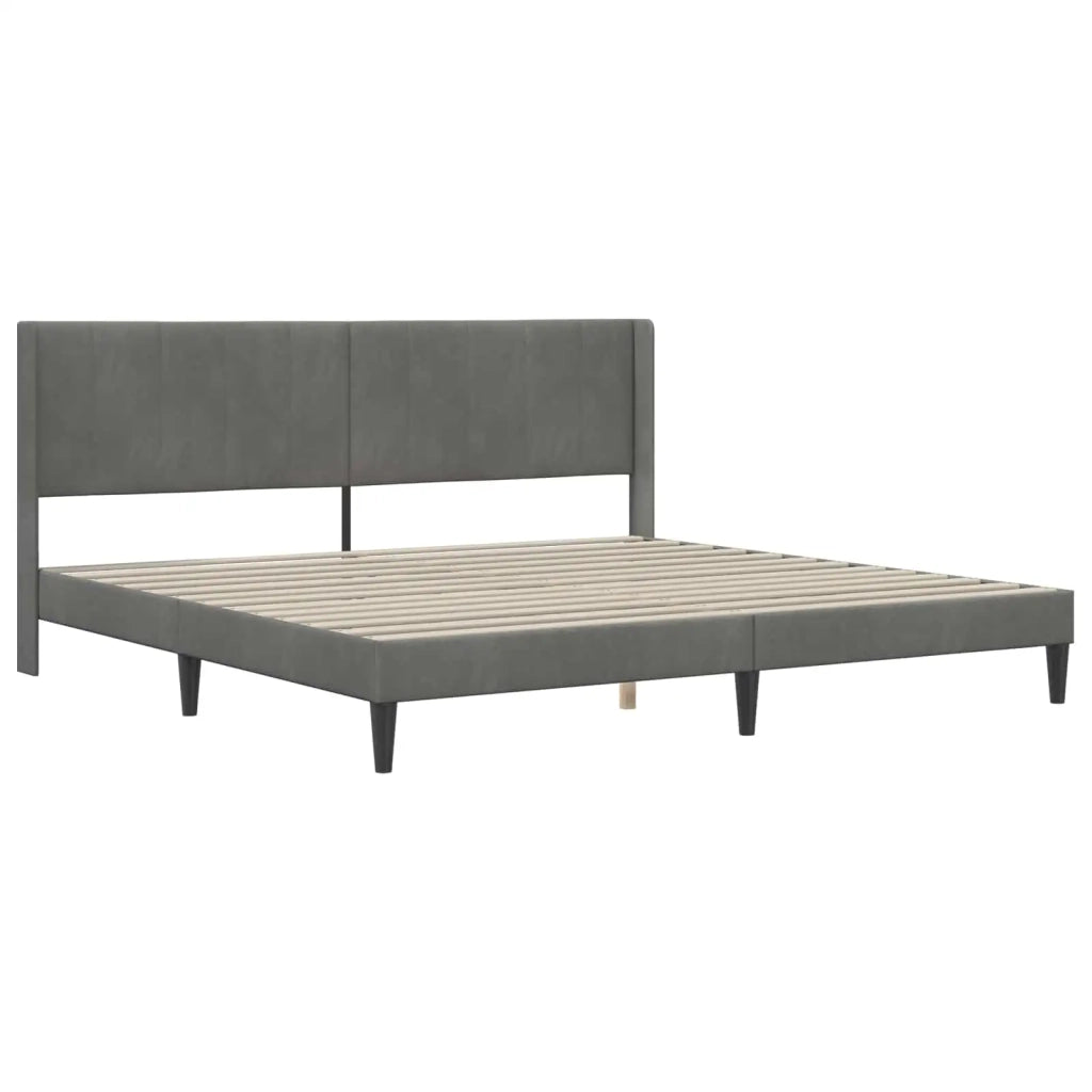 Struttura del letto-Giroletto Grigio Scuro 200 x 200 cm Velluto 248832