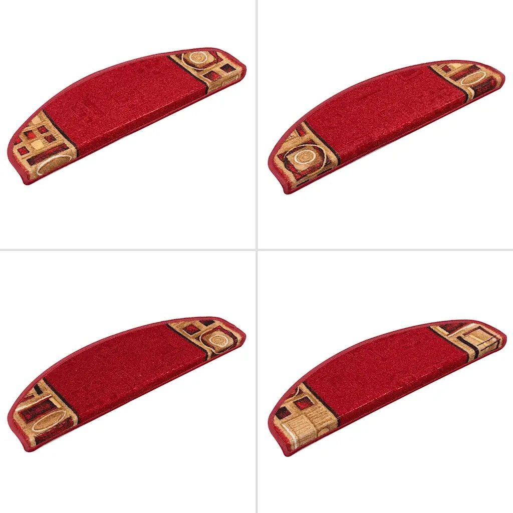 Tappetini Autoadesivi per Scale 15 pz | Gradini per Scale Rossi 65x21x4 cm