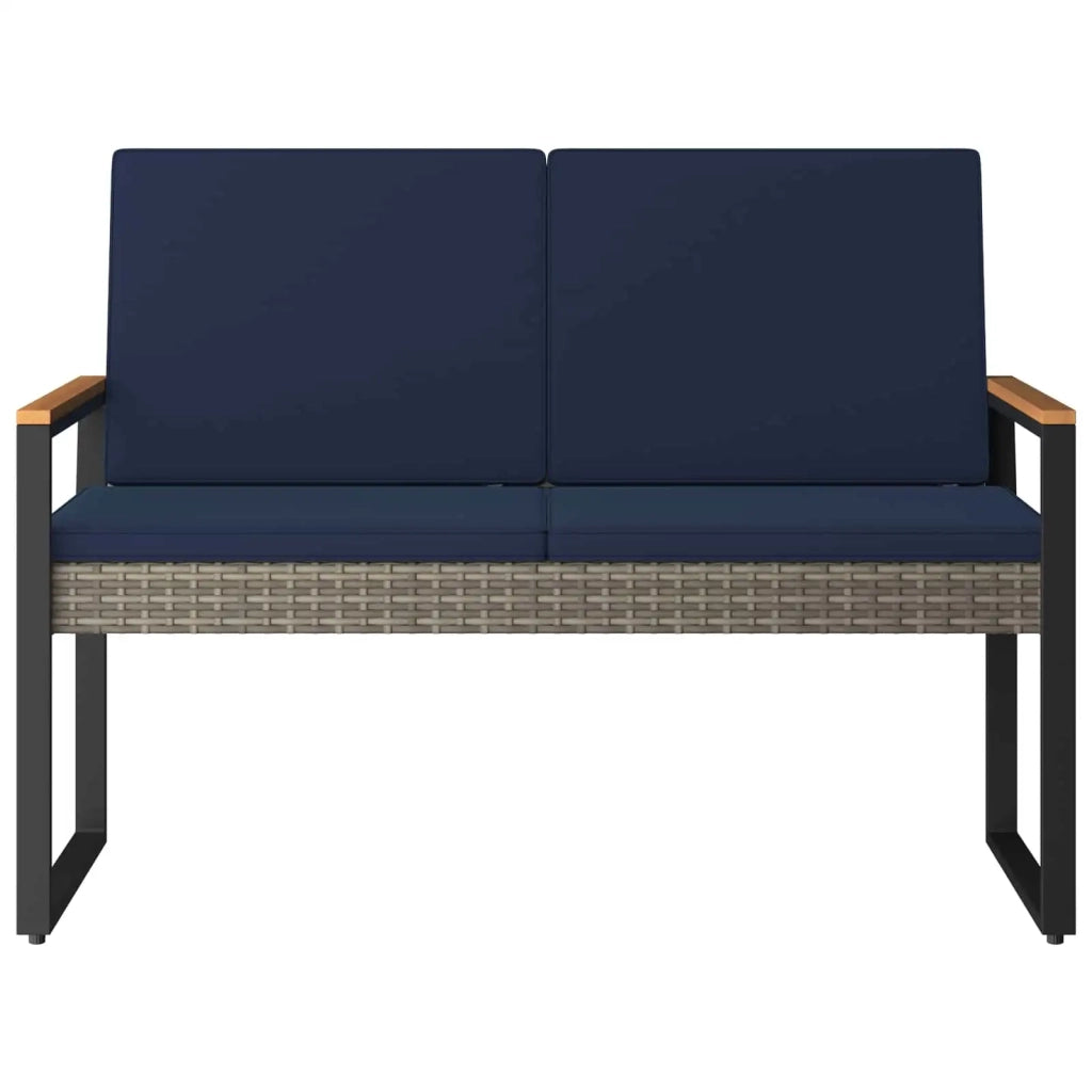 Panchina da esterno Grigio e Blu Navy 107 x 61 x 80 cm 42025340