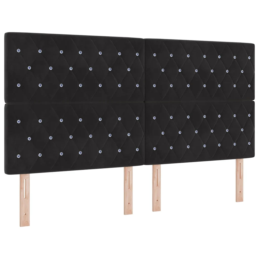 Testiera LED con luci a strisce a LED Nero 90 cm Velluto 3338374