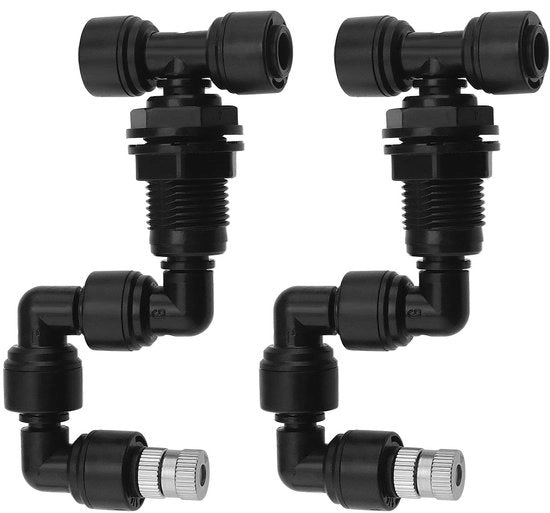 Sistema di nebulizzazione per rettili 360° regolabile - 2-Pack nebulizzatori - Kunststof/Metaal - Nebulizzatori fini - Bocchetta per nebulizzazione per rettili - Materiale duraturo - Generatore di nebbia