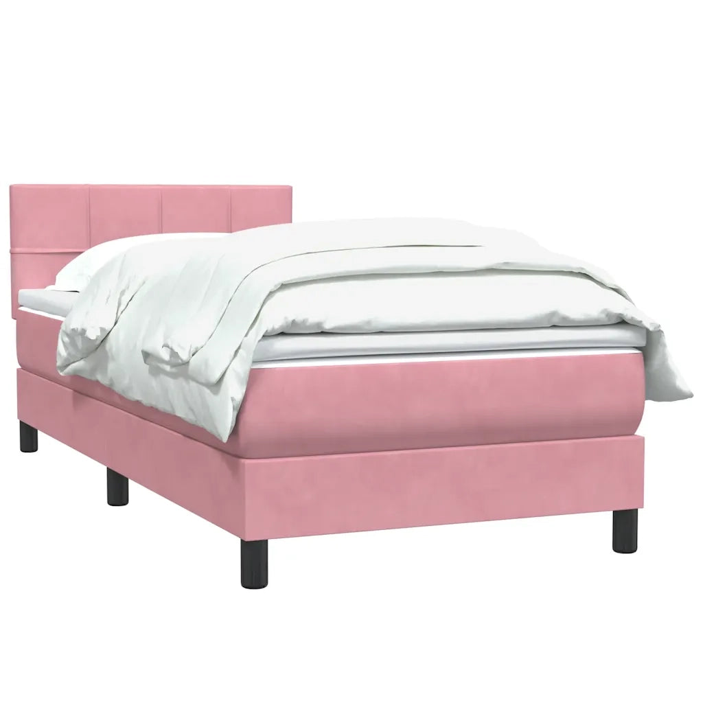 Giroletto a Molle con Materasso Rosa 80x220 cm Velluto 3316238
