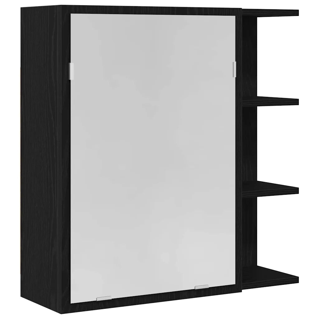 Mobiletto per specchio da bagno Rovere Nero 62,5 x 20,5 x 64 cm 862523