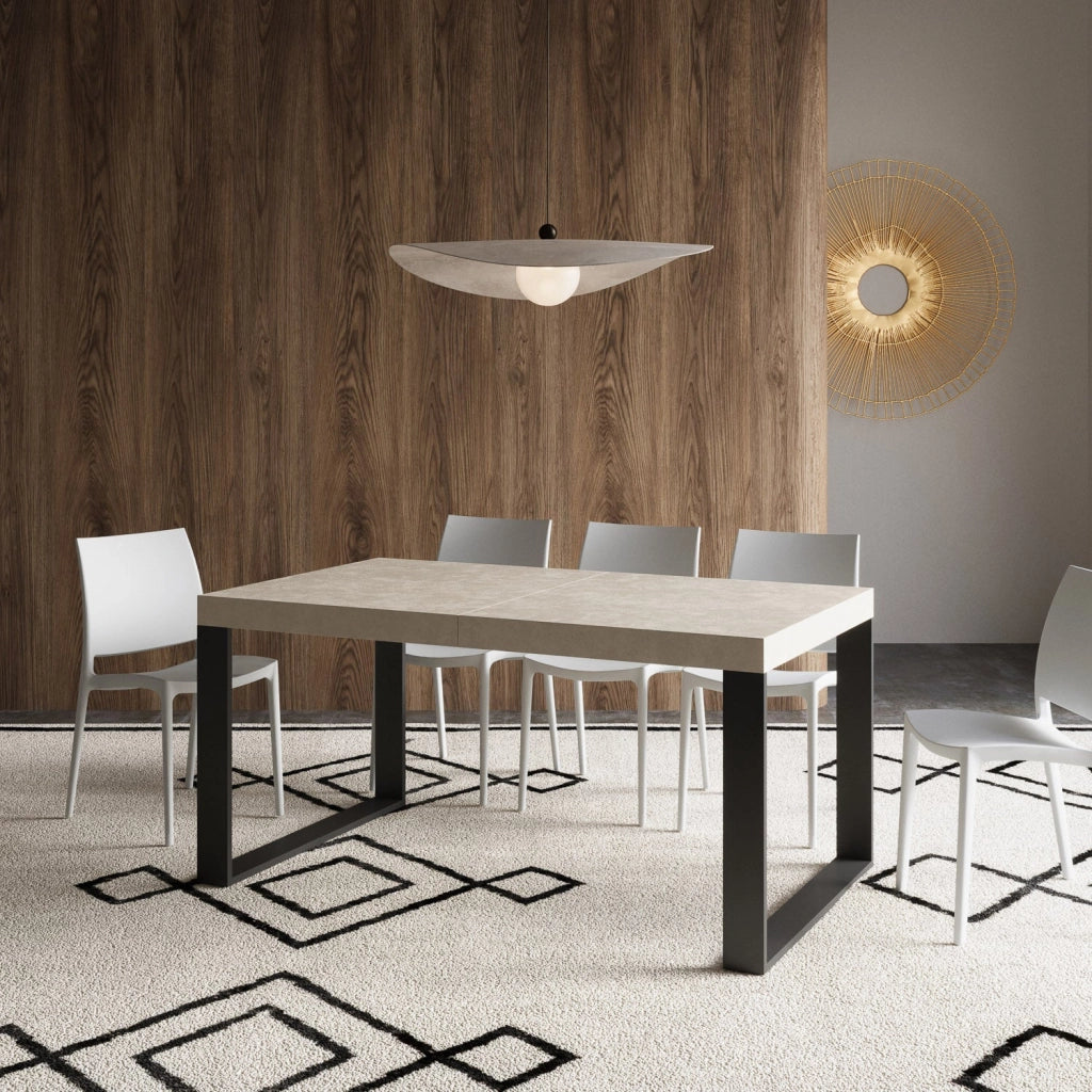 Tavolo Allungabile 160-264x90x77 cm Tecno Cashmere Gambe Antracite