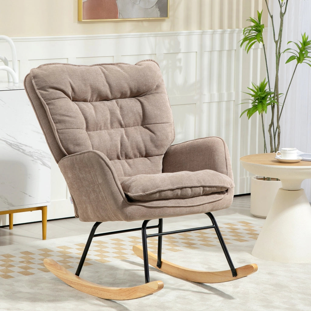 Poltrona Dondolo ¨C Zephmum ¨C Legno di Faggio, Marrone