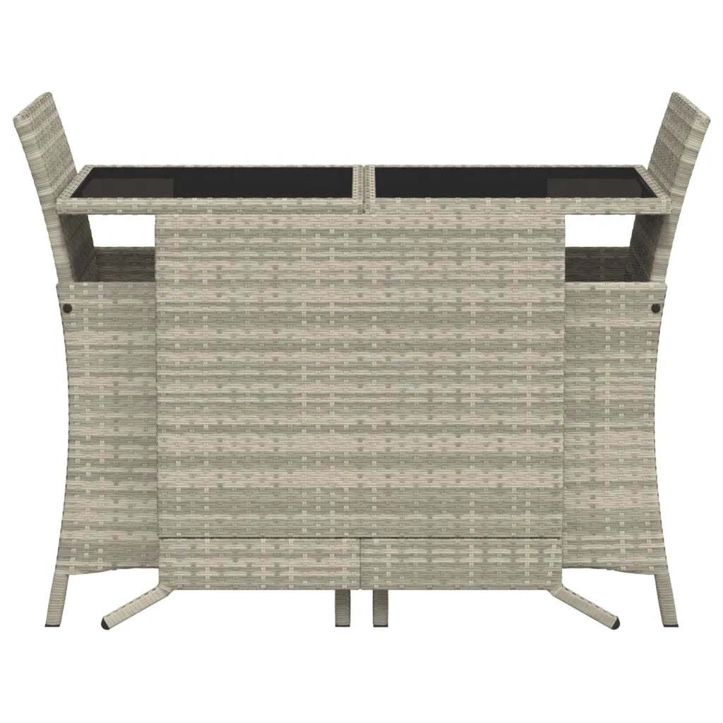 Set da Bistrò 3 pz con Cuscini Grigio Chiaro in Polyrattan 365122