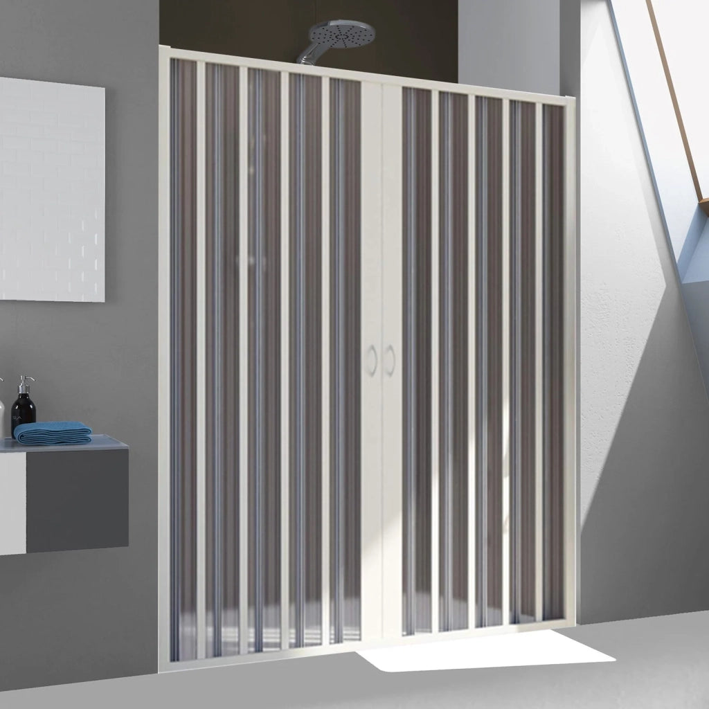 Porta Doccia in PVC 170CM H185 a soffietto con Apertura Centrale colore Bianco mod. Flex