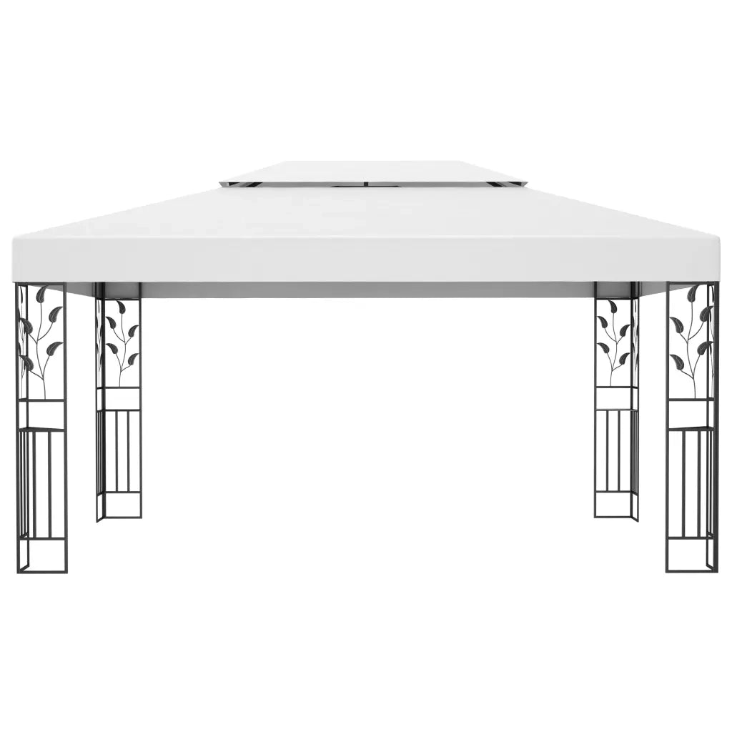 Gazebo con Tetto Doppio 3x4 m Bianco 48030