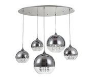 Lampadario Maytoni Fermi 5 luci vetro cristalli nichel
