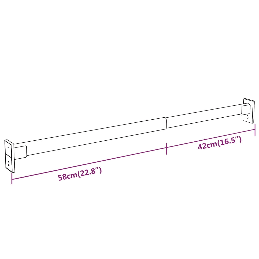 Aste Telescopiche per Armadi 4 pz Argento 58-100 cm 3102979