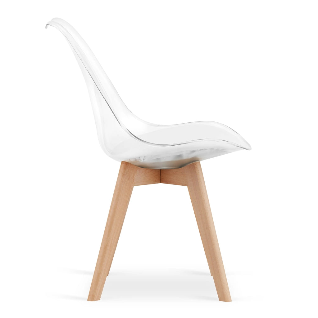 Sedia VALORA RIXK - Trasparente con gambe naturali x 4