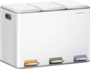 Scatola per rifiuti cucina 3 x 15 L cassetti bianco nebbia