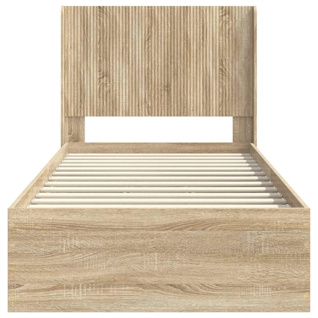 Struttura del letto con stoccaggio e testata Rovere Sonoma 3414151