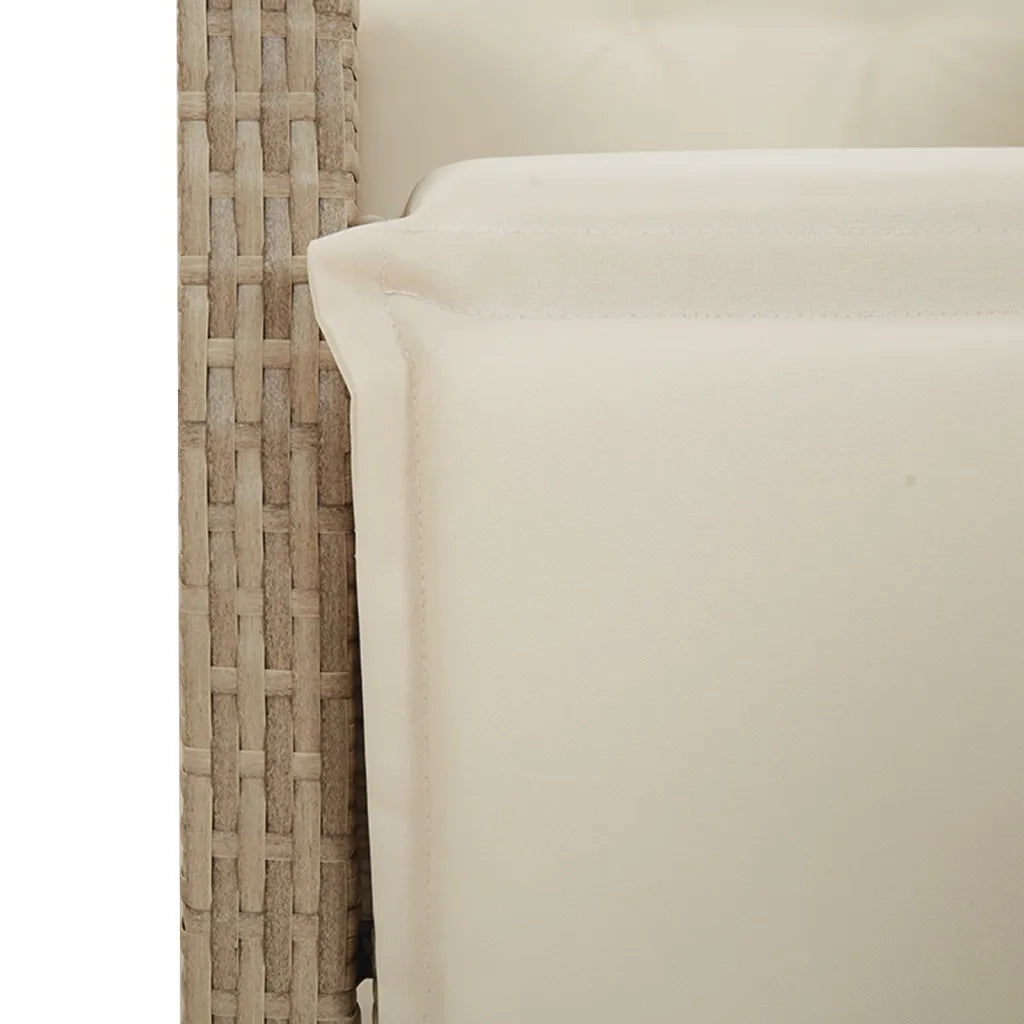 Set da Pranzo da Giardino 5 pz con Cuscini Beige in Polyrattan 3277414
