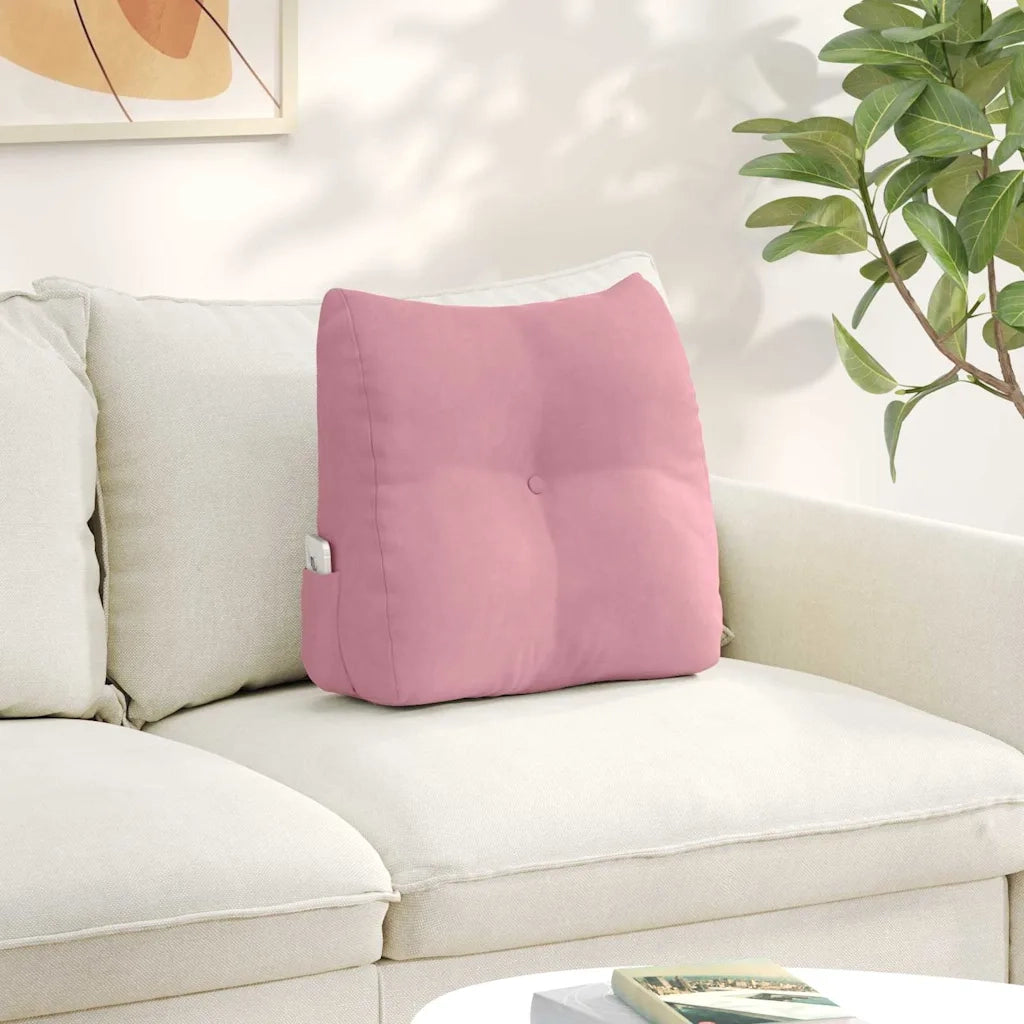 Cuscino per Schiena Rosa 45 x 24 x 50 cm Velluto 42014375