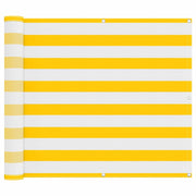 Schermo da balcone | Paravento da Balcone Giallo e Bianco 100 x 300 cm Tessuto Oxford