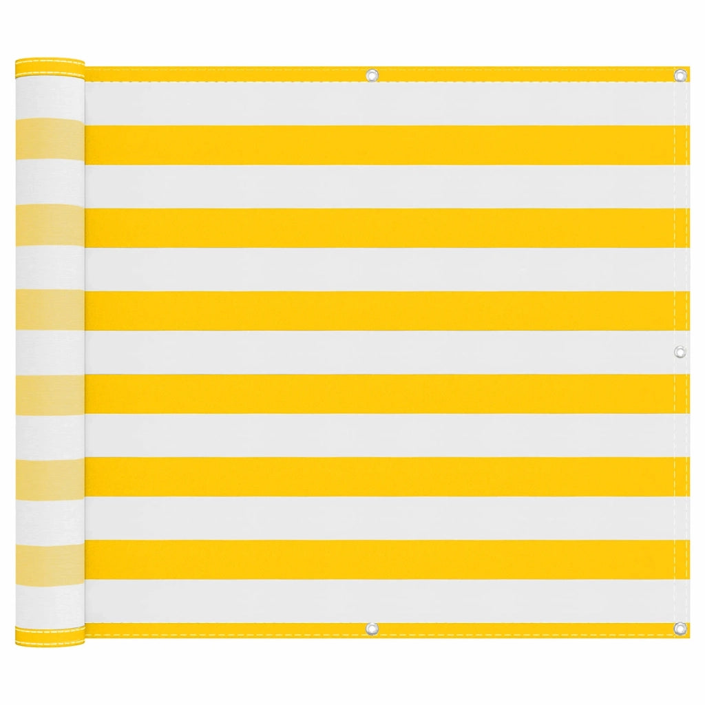 Schermo da balcone | Paravento da Balcone Giallo e Bianco 100 x 300 cm Tessuto Oxford