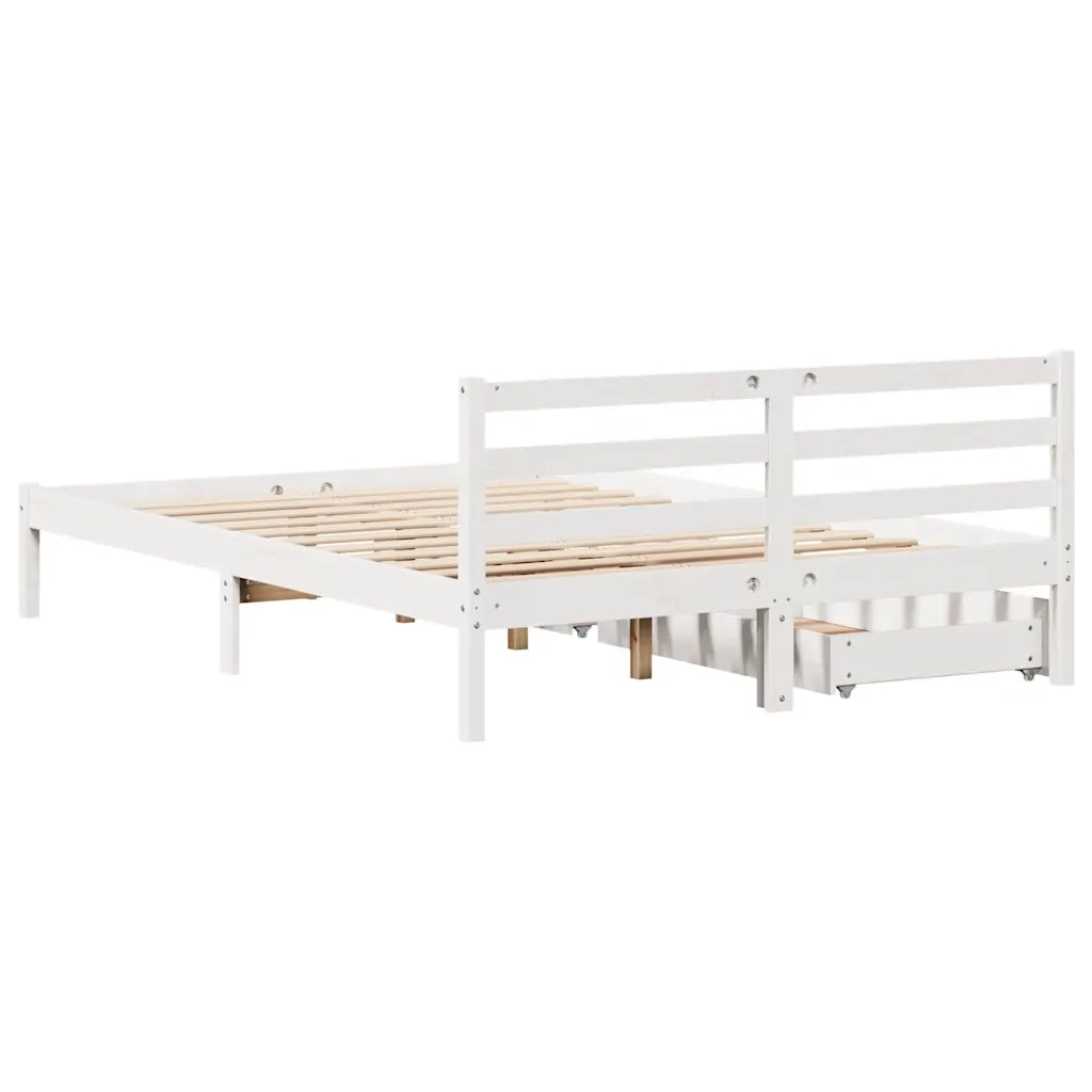 Letto senza Materasso-Struttura Letto Bianco 120x190 cm Legno Massello di Pino 336329