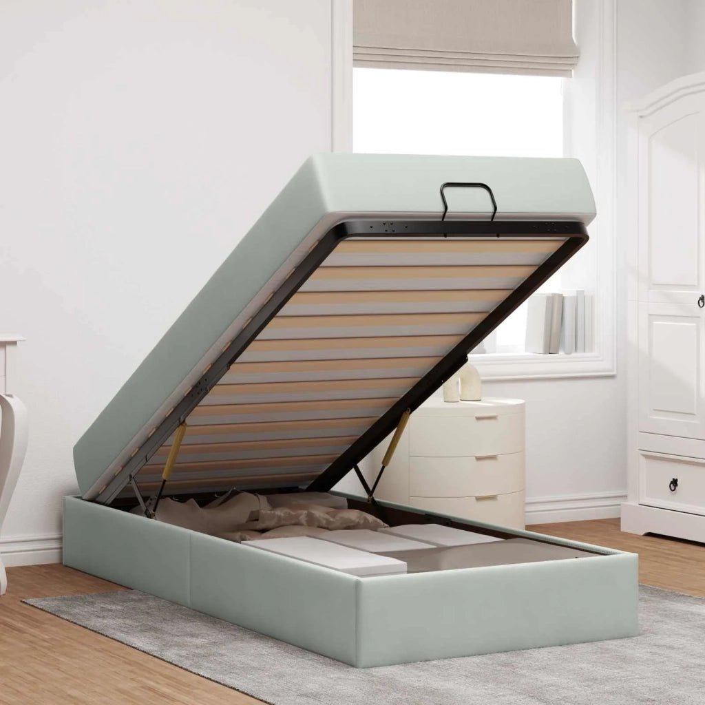Struttura letto con materasso 2 pcs Grigio chiaro Velluto 3399522
