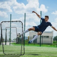 Rete da Calcio Rebounder Pieghevole con Bersaglio, Altezza e Angolazione Regolabili, Metallo e PE, 123x73x178.5cm, Nero